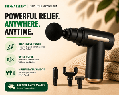 ThermaRelief™ Deep Tissue Massage Gun — Fast Muscle Recovery - Heat Therapy & Pain Relief | Therma Relief